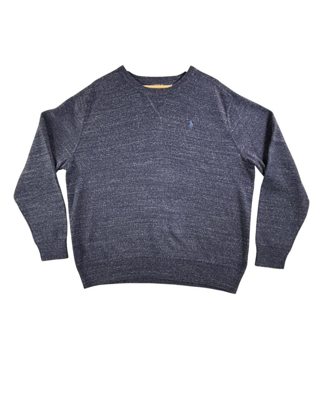 Polo Ralph Lauren Sweater Mens Large Blue Crewneck Cotton Knit Pullover Preppy